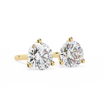 Aurora Studs – Round Diamond Classic Basket Earrings