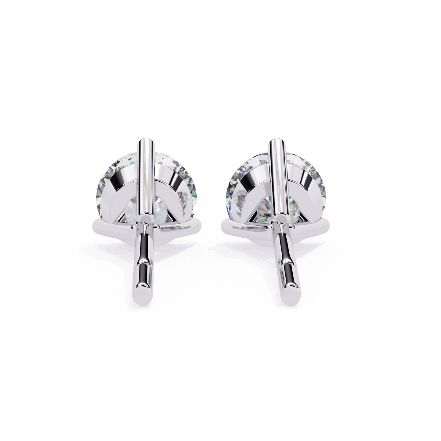 Aurora Studs – Round Diamond Classic Basket Earrings