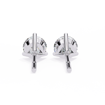 Aurora Studs – Round Diamond Classic Basket Earrings