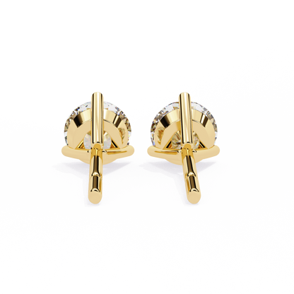 Aurora Studs – Round Diamond Classic Basket Earrings