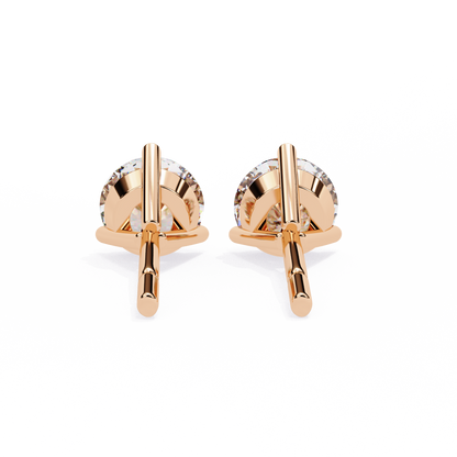 Aurora Studs – Round Diamond Classic Basket Earrings