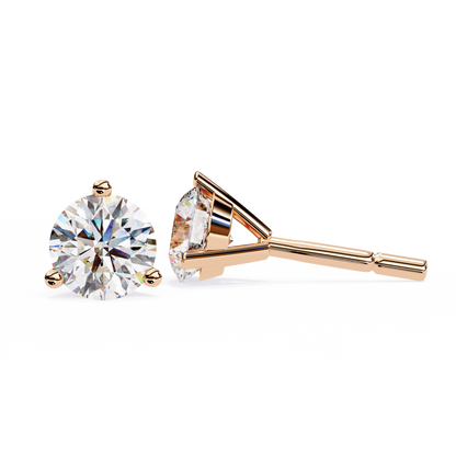 Aurora Studs – Round Diamond Classic Basket Earrings
