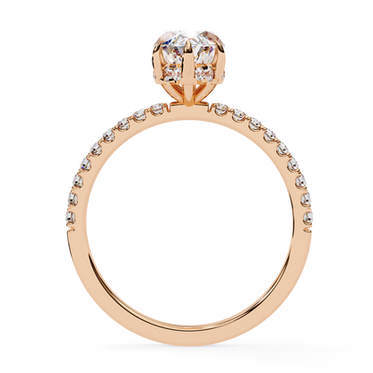 Flare Crest – Marquise & Round Lab Diamond Fan Ring