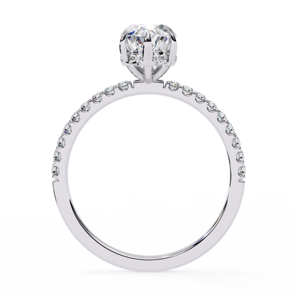 Flare Crest – Marquise & Round Lab Diamond Fan Ring