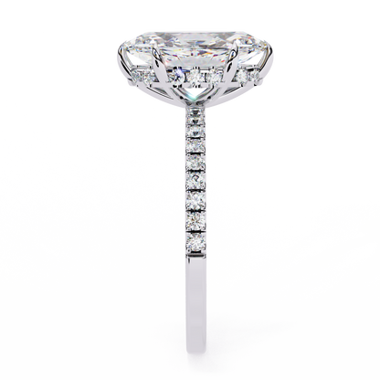 Flare Crest – Marquise & Round Lab Diamond Fan Ring