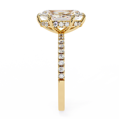 Flare Crest – Marquise & Round Lab Diamond Fan Ring