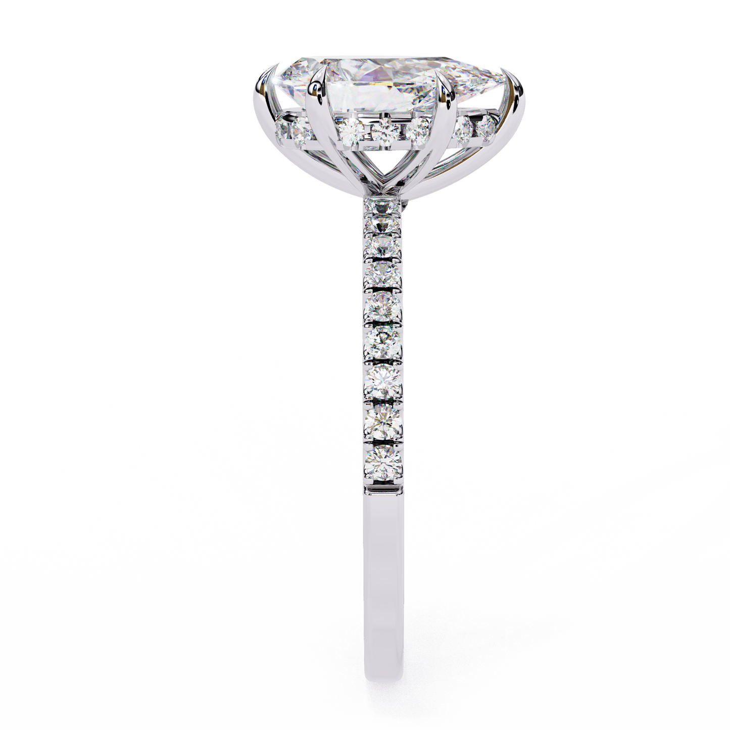 Crownrise – Pear & Round Lab Diamond Regal Ring
