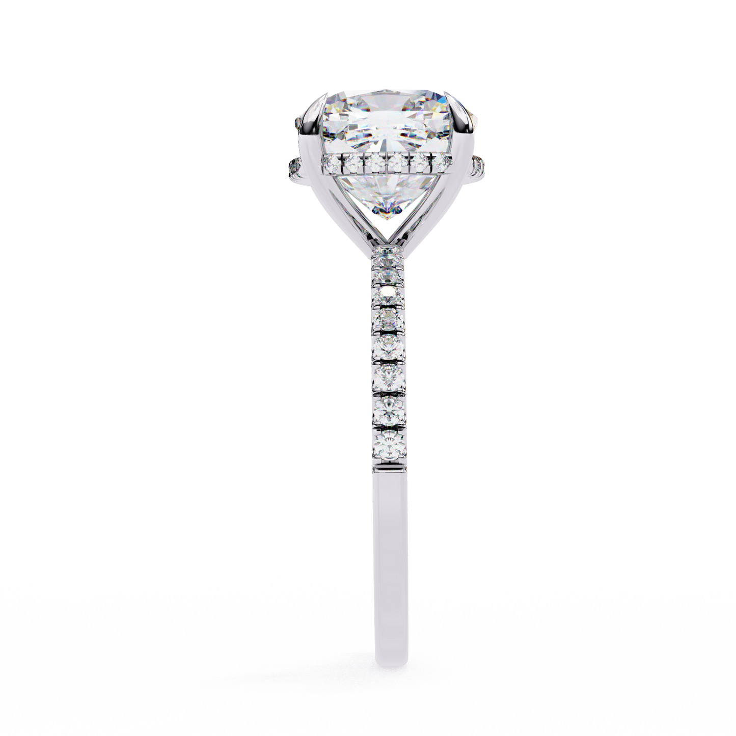 Vertex Charm – Cushion & Round Lab Diamond Double Halo Ring