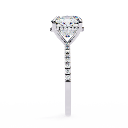 Vertex Charm – Cushion & Round Lab Diamond Double Halo Ring