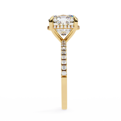 Vertex Charm – Cushion & Round Lab Diamond Double Halo Ring