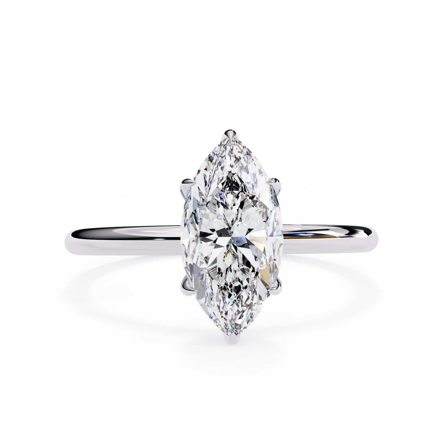 Marquise Edge – Lab Diamond Ring with Tapered Shank in 14K Gold