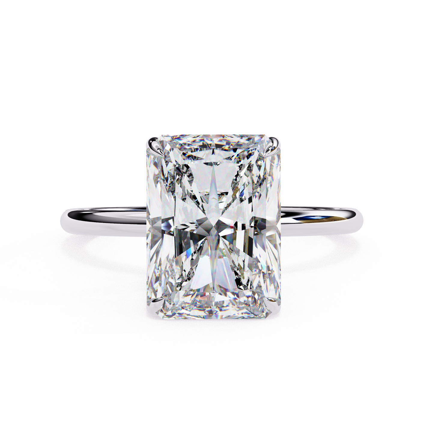 Emerald Linea – Lab Diamond Ring with Graduated Shank in 14K Gold