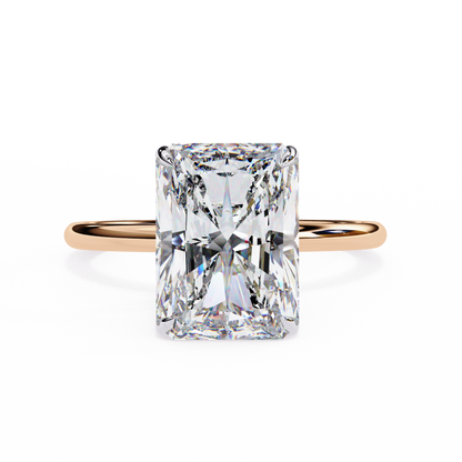 Emerald Linea – Lab Diamond Ring with Graduated Shank in 14K Gold