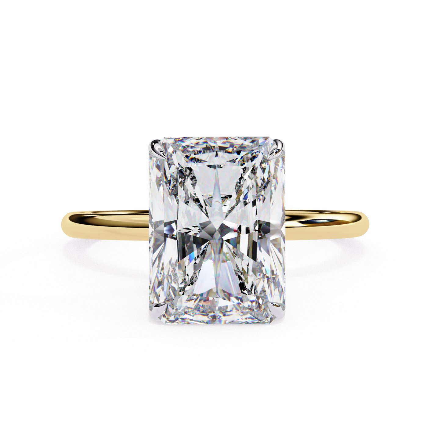 Emerald Linea – Lab Diamond Ring with Graduated Shank in 14K Gold