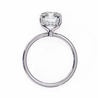 Emerald Crestline – Lab Diamond Ring with Double-Row Shank in 14K Gold