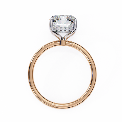 Emerald Crestline – Lab Diamond Ring with Double-Row Shank in 14K Gold
