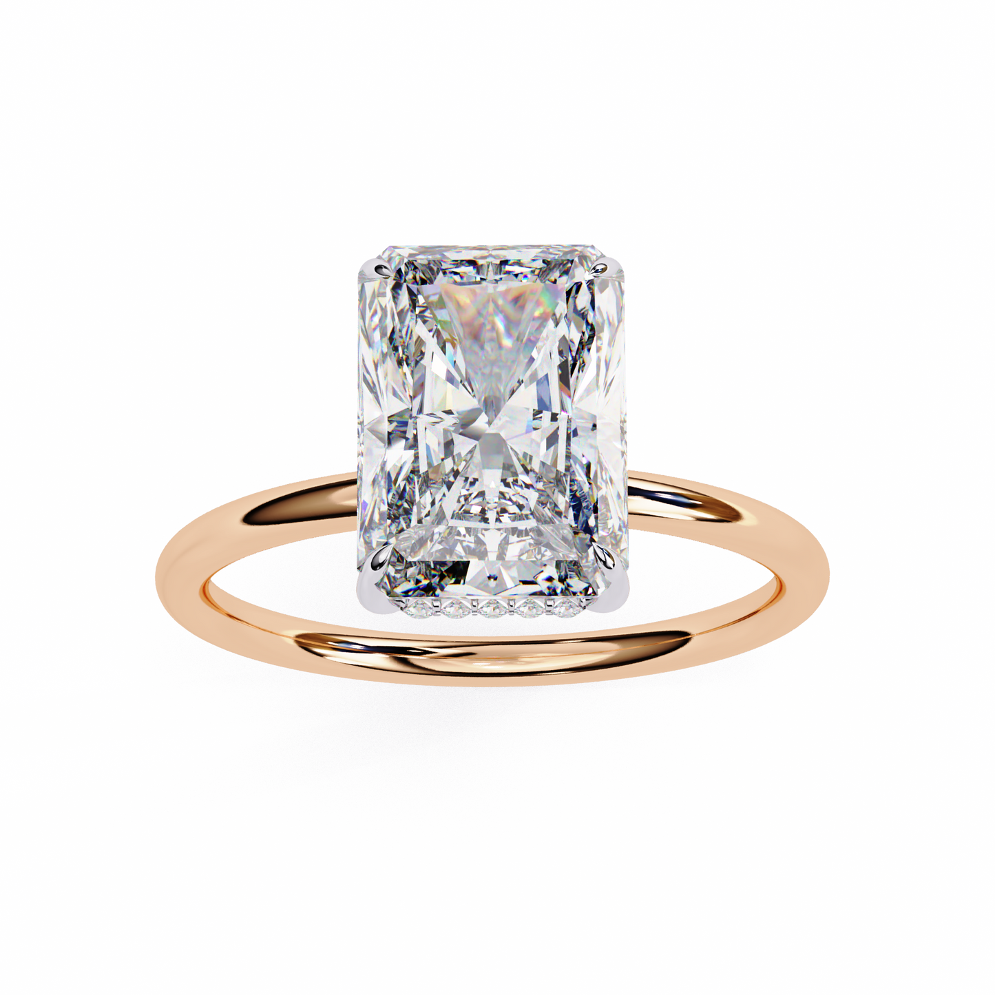 Emerald Linea – Lab Diamond Ring with Graduated Shank in 14K Gold