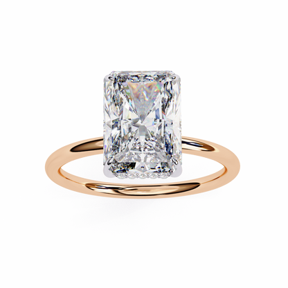 Emerald Linea – Lab Diamond Ring with Graduated Shank in 14K Gold