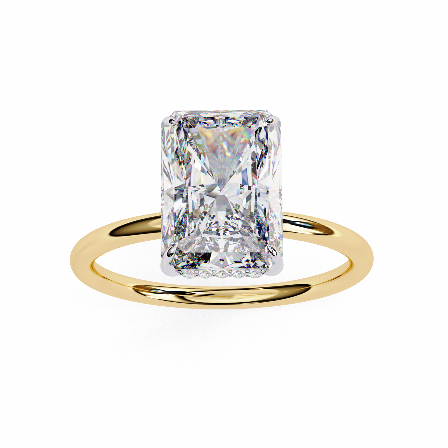 Emerald Linea – Lab Diamond Ring with Graduated Shank in 14K Gold