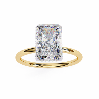 Emerald Linea – Lab Diamond Ring with Graduated Shank in 14K Gold