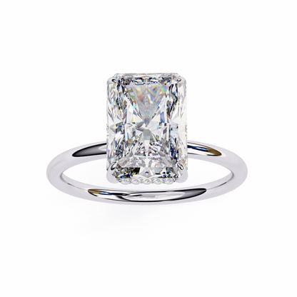 Emerald Linea – Lab Diamond Ring with Graduated Shank in 14K Gold
