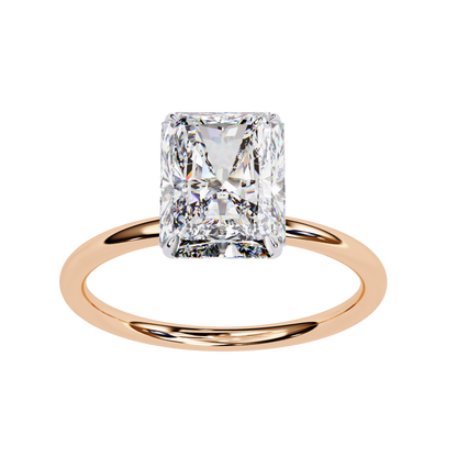 Radiant Lab Diamond Ring with Sculpted Shank in 14K Gold