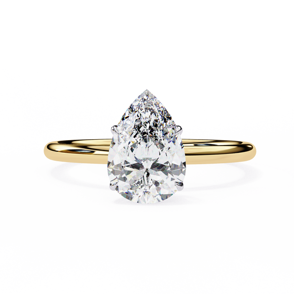 Teardrop Grace – Pear Diamond Solitaire Ring in 14K Gold