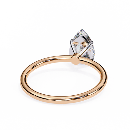 Teardrop Grace – Pear Lab Diamond Solitaire Ring in 14K Gold