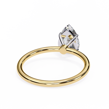 Teardrop Grace – Pear Lab Diamond Solitaire Ring in 14K Gold