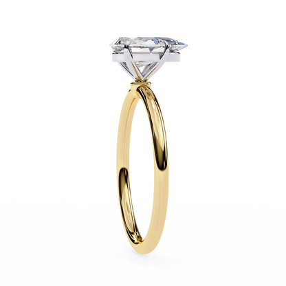 Teardrop Grace – Pear Lab Diamond Solitaire Ring in 14K Gold
