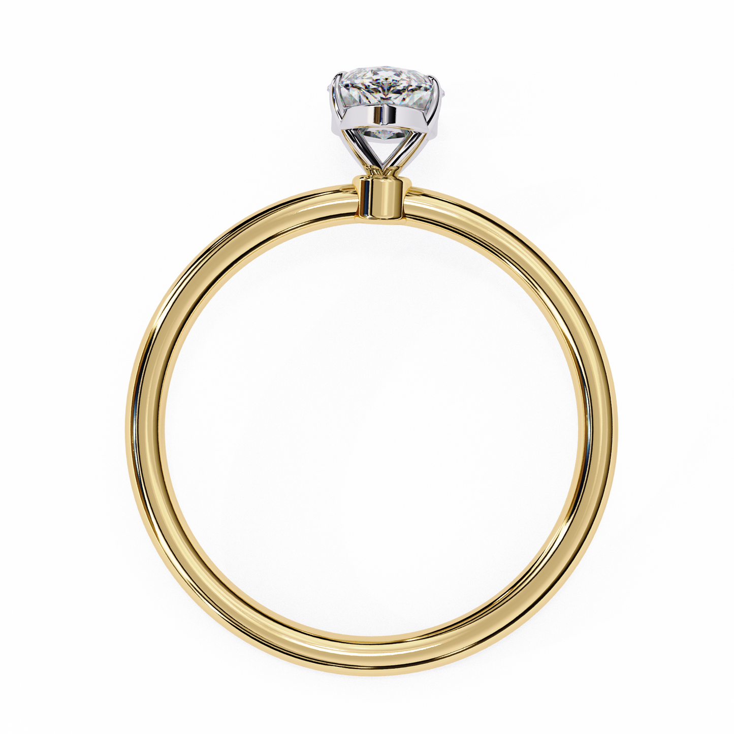 Marquise Edge – Lab Diamond Ring with Tapered Shank in 14K Gold