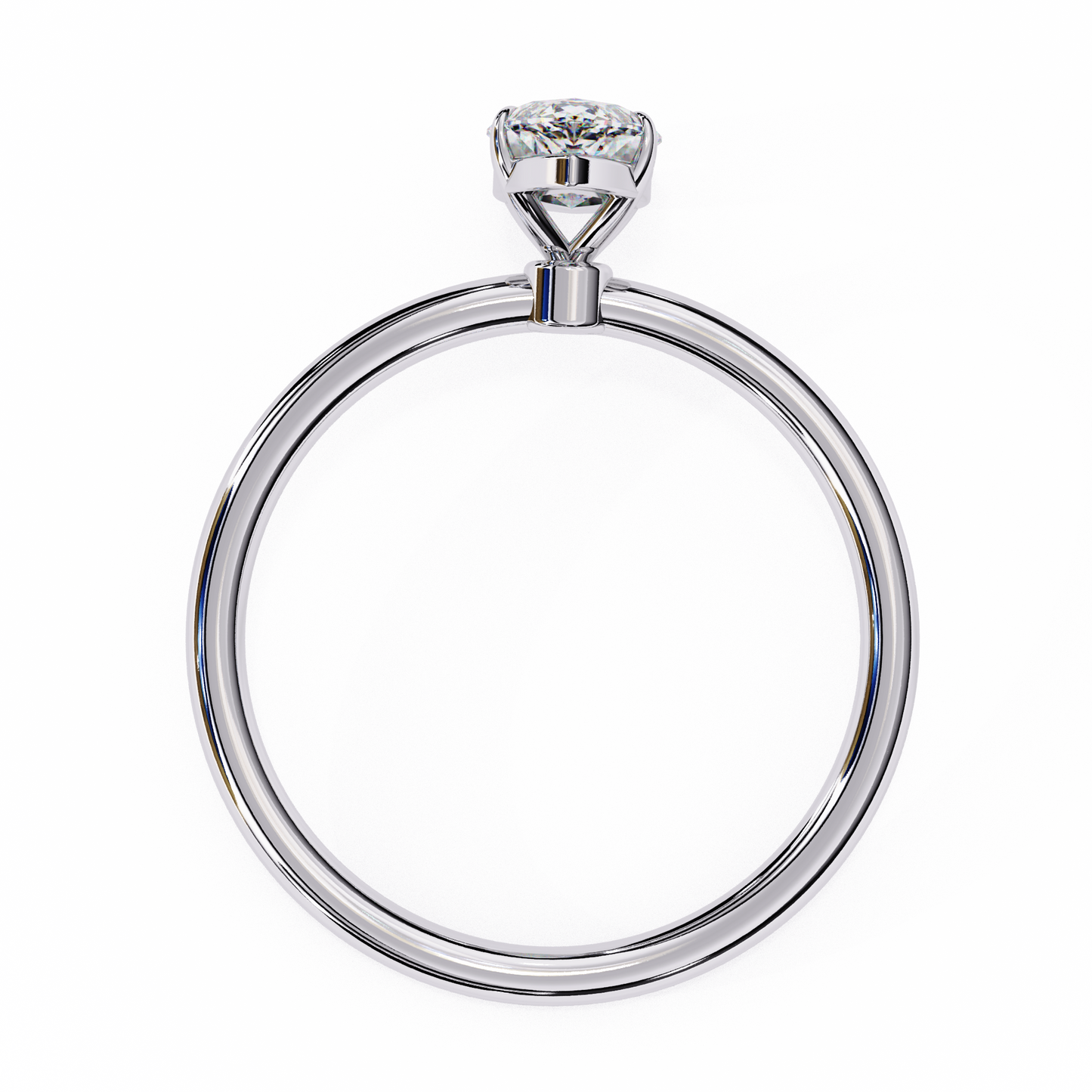 Marquise Edge – Lab Diamond Ring with Tapered Shank in 14K Gold