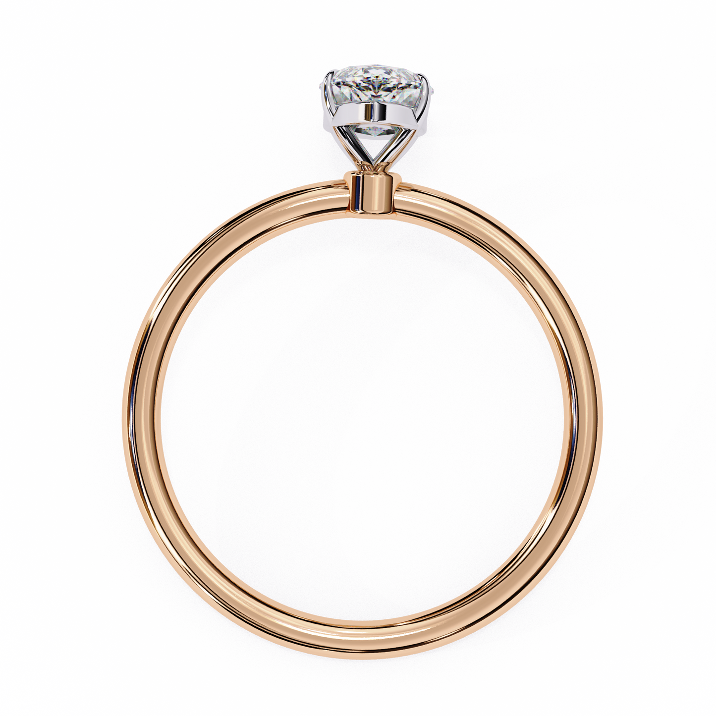 Marquise Edge – Lab Diamond Ring with Tapered Shank in 14K Gold
