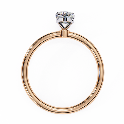 Marquise Edge – Lab Diamond Ring with Tapered Shank in 14K Gold