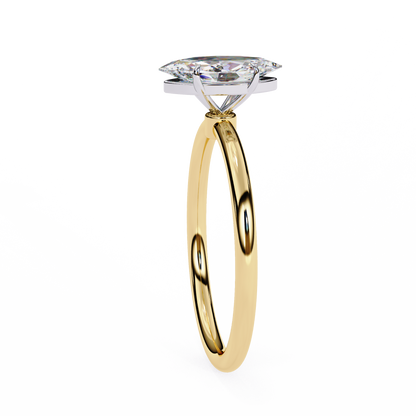 Marquise Edge – Lab Diamond Ring with Tapered Shank in 14K Gold