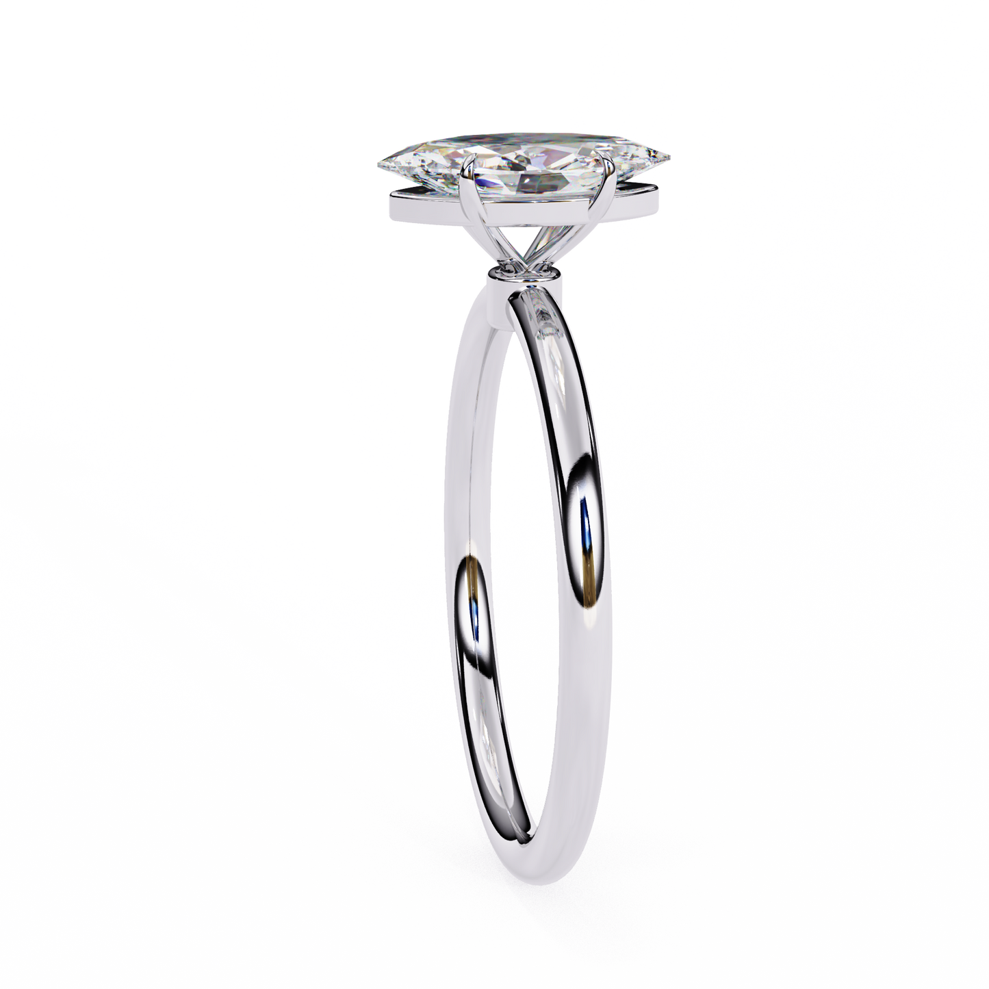 Marquise Edge – Lab Diamond Ring with Tapered Shank in 14K Gold