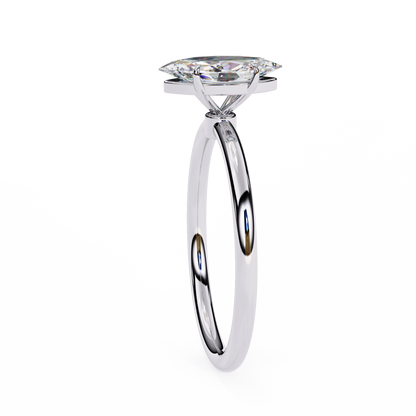 Marquise Edge – Lab Diamond Ring with Tapered Shank in 14K Gold
