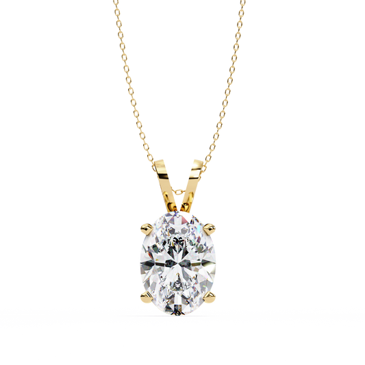 Oval Serenity – Oval Lab Diamond Minimalist Chain Pendant