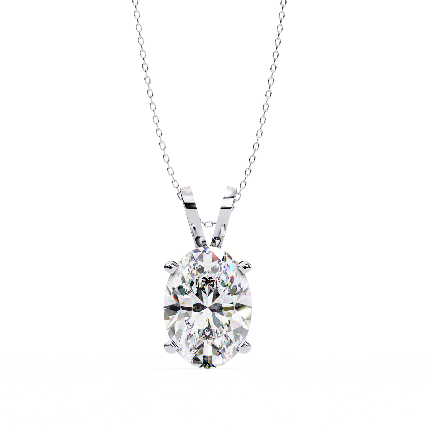 Oval Serenity – Oval Lab Diamond Minimalist Chain Pendant