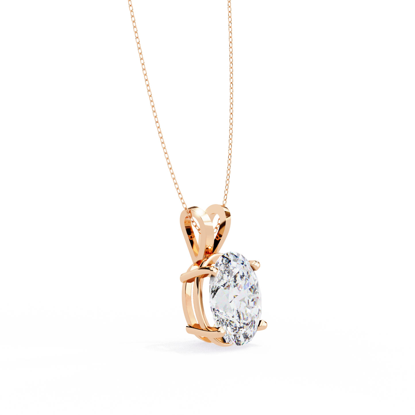 Oval Serenity – Oval Lab Diamond Minimalist Chain Pendant