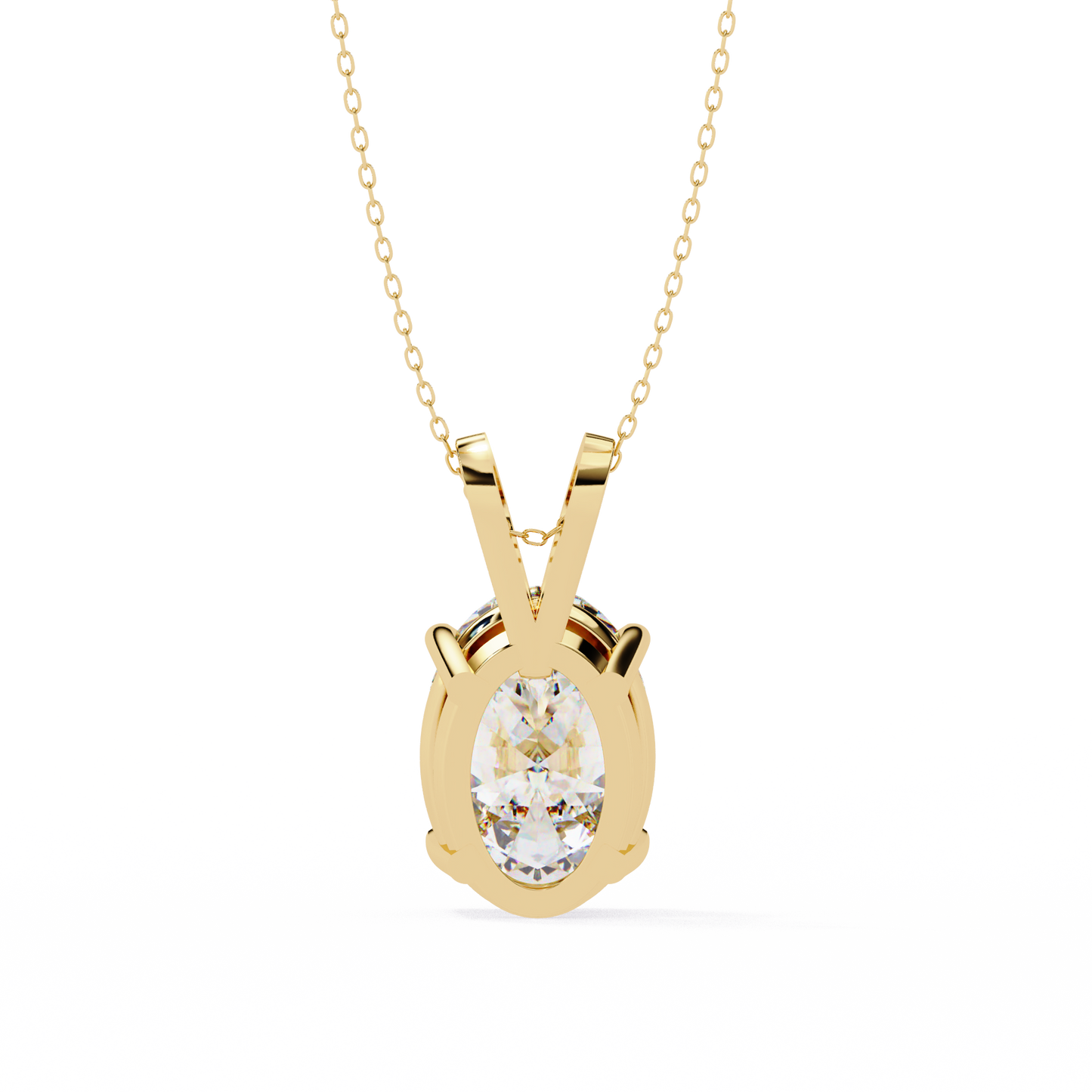 Oval Serenity – Oval Lab Diamond Minimalist Chain Pendant
