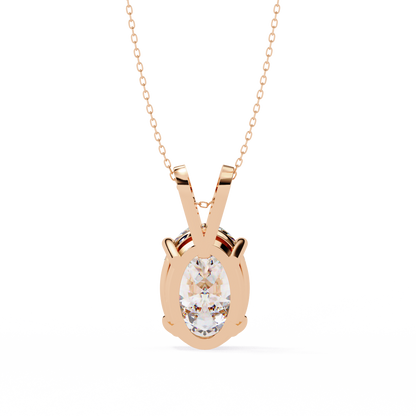 Oval Serenity – Oval Lab Diamond Minimalist Chain Pendant