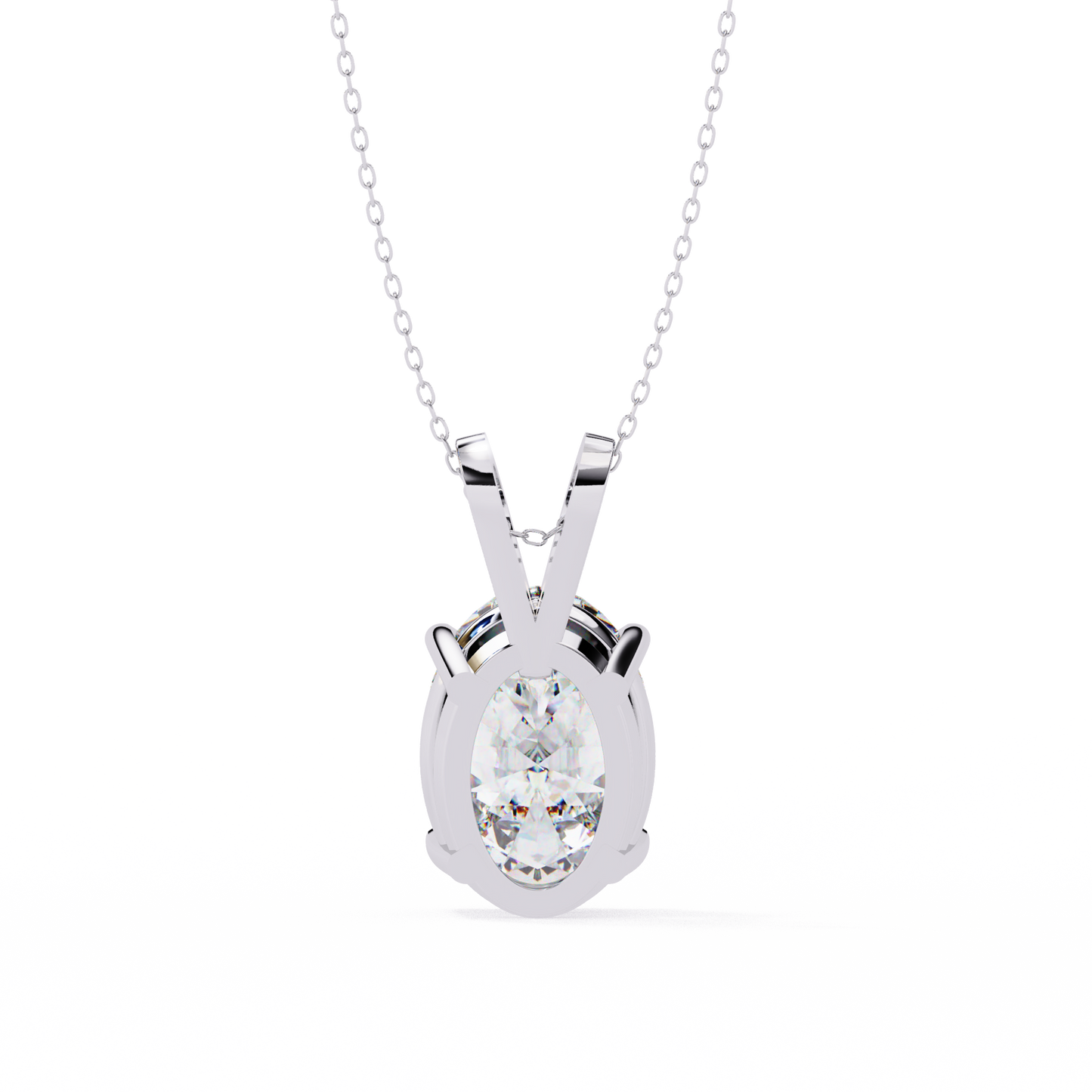 Oval Serenity – Oval Lab Diamond Minimalist Chain Pendant