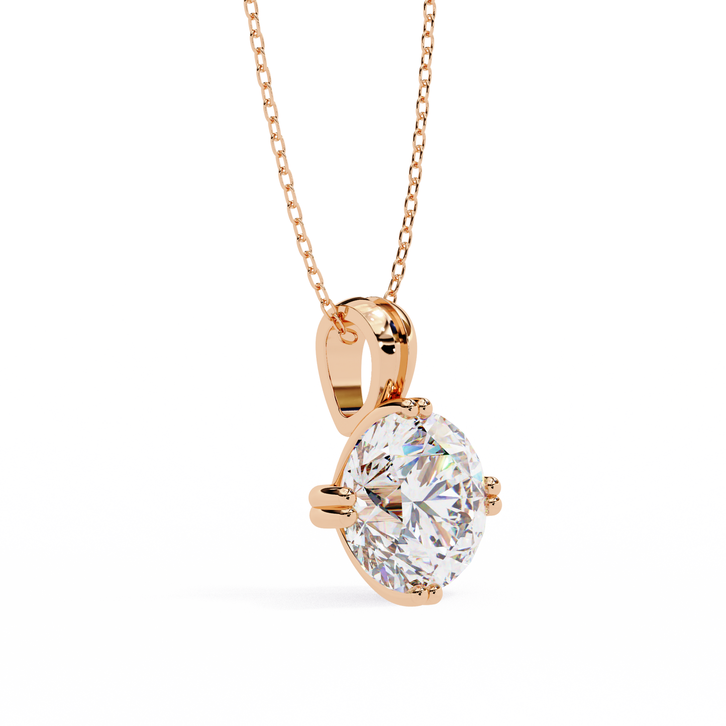 Crownlight Round – Lab Diamond Chain Pendant