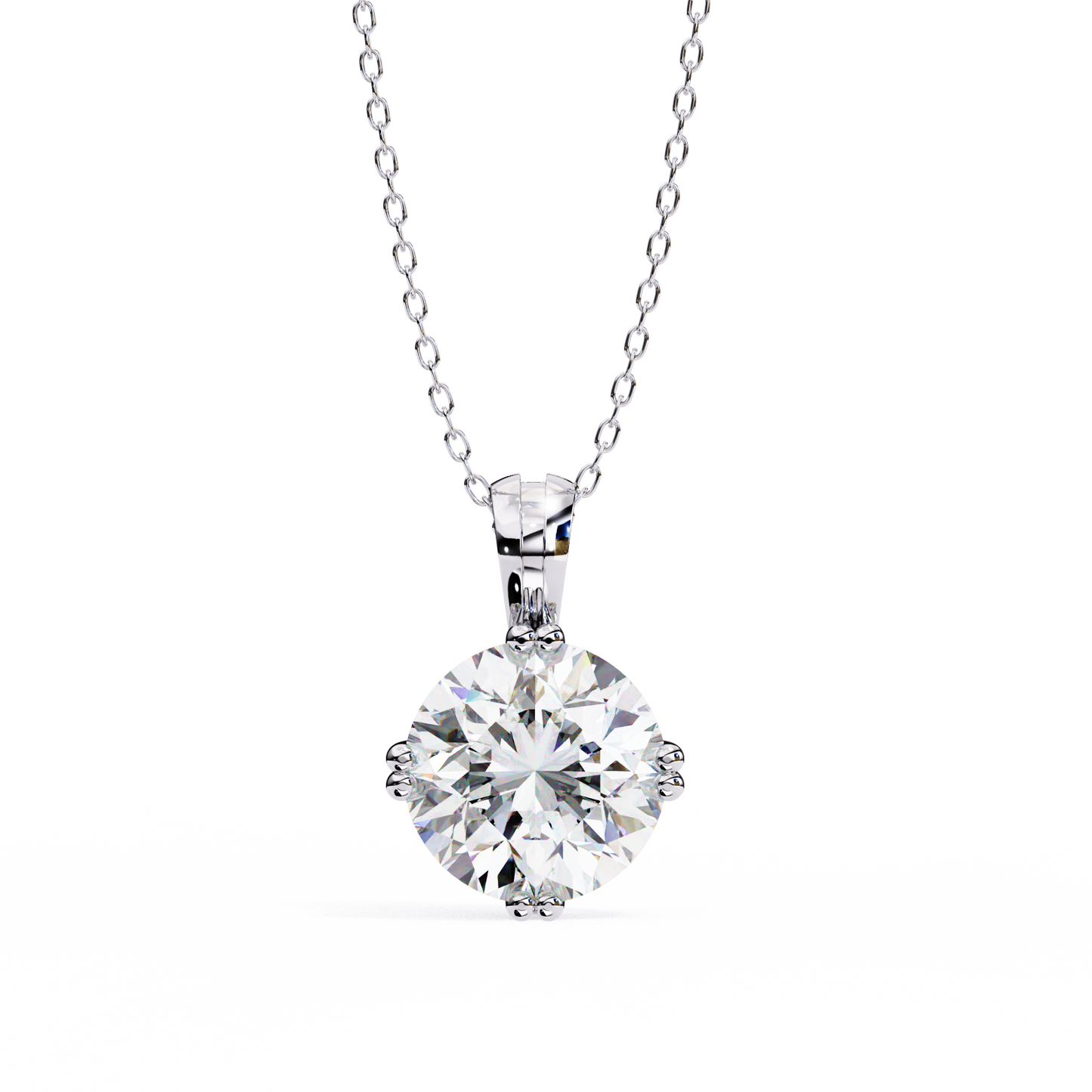 Crownlight Round – Lab Diamond Chain Pendant