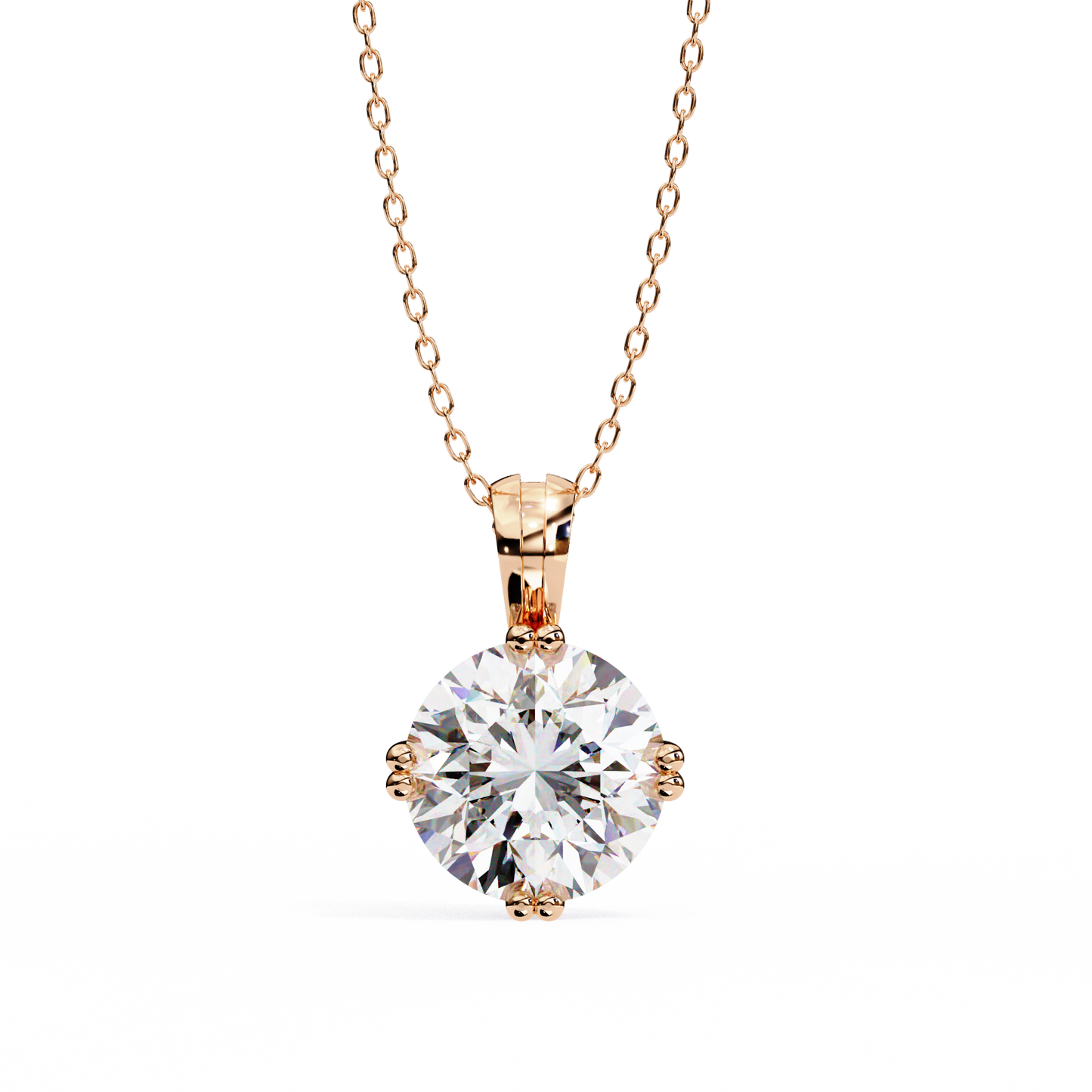 Crownlight Round – Lab Diamond Chain Pendant