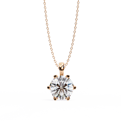 Luxe Core – Round Diamond Solitaire Chain Pendant