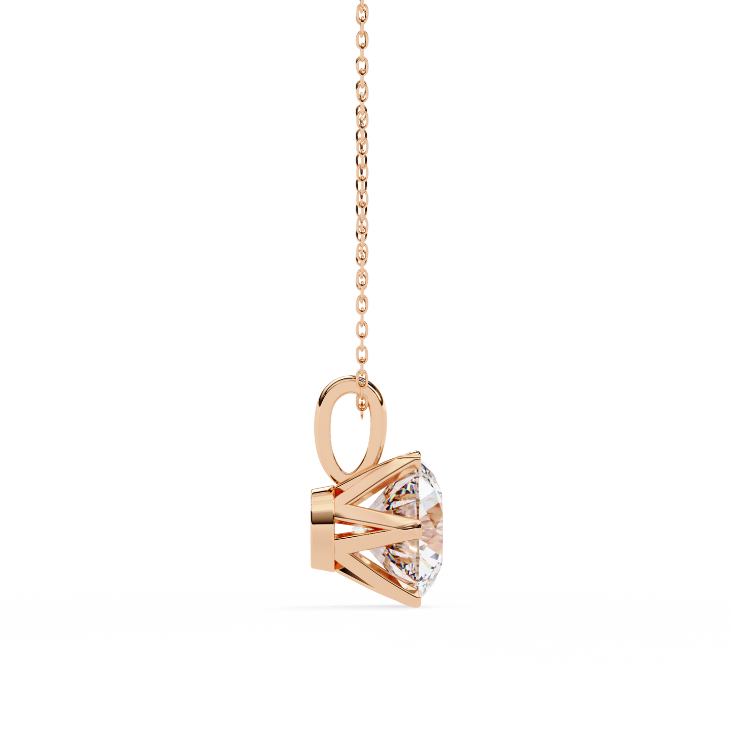 Luxe Core – Round Lab Diamond Solitaire Chain Pendant