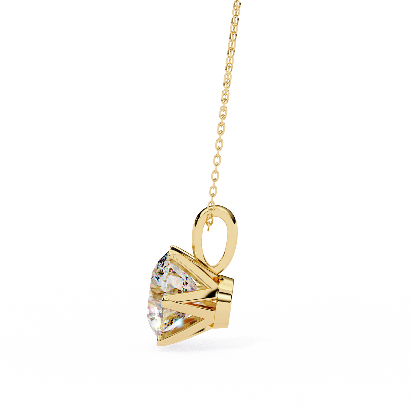 Luxe Core – Round Lab Diamond Solitaire Chain Pendant