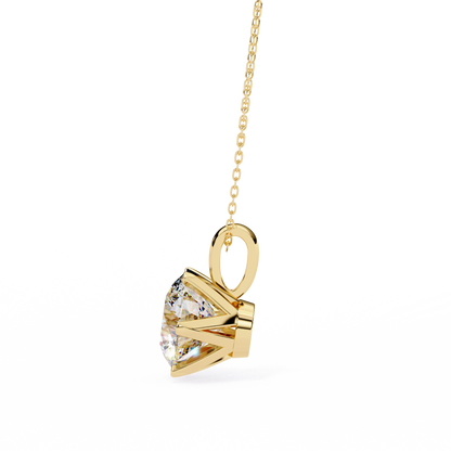 Luxe Core – Round Lab Diamond Solitaire Chain Pendant